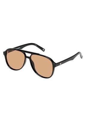 Le Specs Tragic Magic Aviator Sunglasses in Black & Tan Tint